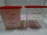 LOT, 4 PCS, PLASTIC INGREDIENT BINS W/LIDS