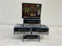 5 boxes of Federal 45 auto Hollow point ammo, 20rd