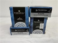 4 boxes of Federal 45 auto Hollow point ammo, 20rd