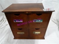 1X, 4-DRAWER WOOD CABINET FOR GOLF SHOE CLEATS