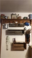 Shelf with heats and horseshoe