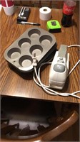 Muffin pans and mixer
