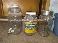 3 large glass jars