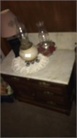Marble top dry sink without contents