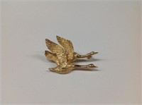 14k yellow gold Flying Geese Pin 1 1/8"length,