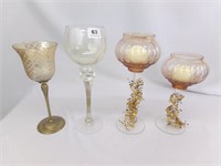 Four Glass Votive Candle Holders