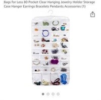 80 Pocket Clear Hanging Jewelry Holder Storage/