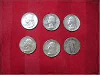 (6) Silver Quarters