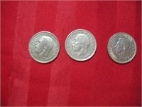 Great Britian UK Silver Half Crown Coins