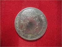 1813 France Napoleon Empereur 5 Francs Coin