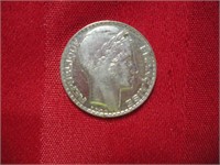 1930 French Silver 10 Francs Coin