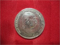 1908 Silver Austria-Habsburg 5 Corona Coin