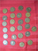 (25) Great Britian Bronze Pennies