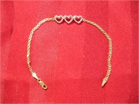 10K Gold Bracelet  7 Inches Long