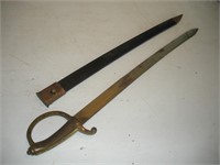 Vintage Sword W/Sheath   24 Inch Blade