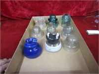 (9)Antique Glass/porcelain electric insulators.