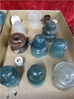 (9)Antique Glass/porcelain electric insulators.