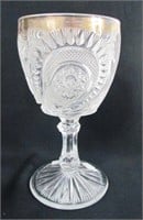 Early Pressed Glass Goblet "Radiant Daisy"