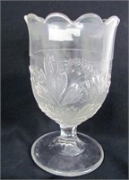 Early Pressed Glass Goblet "Bleeding Heart"