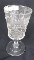 Early Pressed Glass Goblet "Strawberry & Currant"