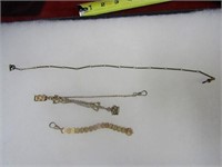 (3)Antique pocket watch chain gold filled.