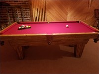 7 ft Brunswick slate  oak pool table excellent