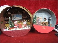 Christmas diorama in cheese boxes.