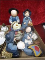Amish ceramic figures.