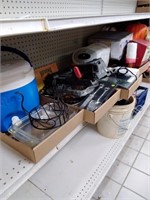Large lot misc. cooler, tools, glassware, & more.