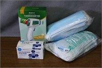 Masks, thermometer, wipes