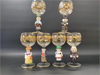 Goebel Hummel Figural Wine Glasses
