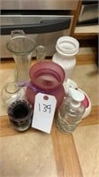 Assorted Vases, Other Glass Items