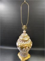 36" Vntg Table Lamp Gold Tone (repaired damage)