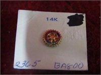 14k gold pin. Rotary.