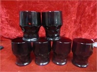 (6)Royal Ruby Georgian glass tumblers.