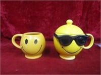 McCoy happy face mug and other.