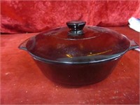 Fire King glass bowl w/lid.