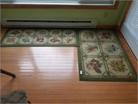 Pair of floral Indoor/ outdoor rugs