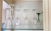 27  piece glassware set: 14 etched glass and 13