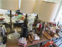 table lamps,glassware & items for 1 money