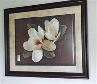 Large floral signed print