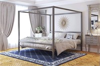 DHP Modern Canopy Bed with Built-in Headboard - K