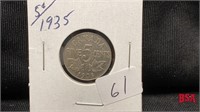 1935 5 cent Canadian coin