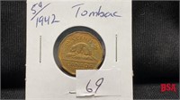 1942 Tombac 5 cent Canadian coin