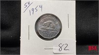 1954 5 cent Canadian coin