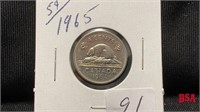 1964 5 cent Canadian coin