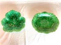 Wedgewood Leaf Dishes Majolica Green