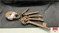 Iron Lock And Skeleton Key Decor