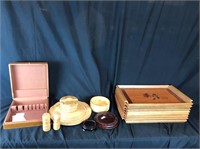 Wooden Trays and Knife Box