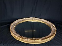 Oval Mirror with Gold Frame